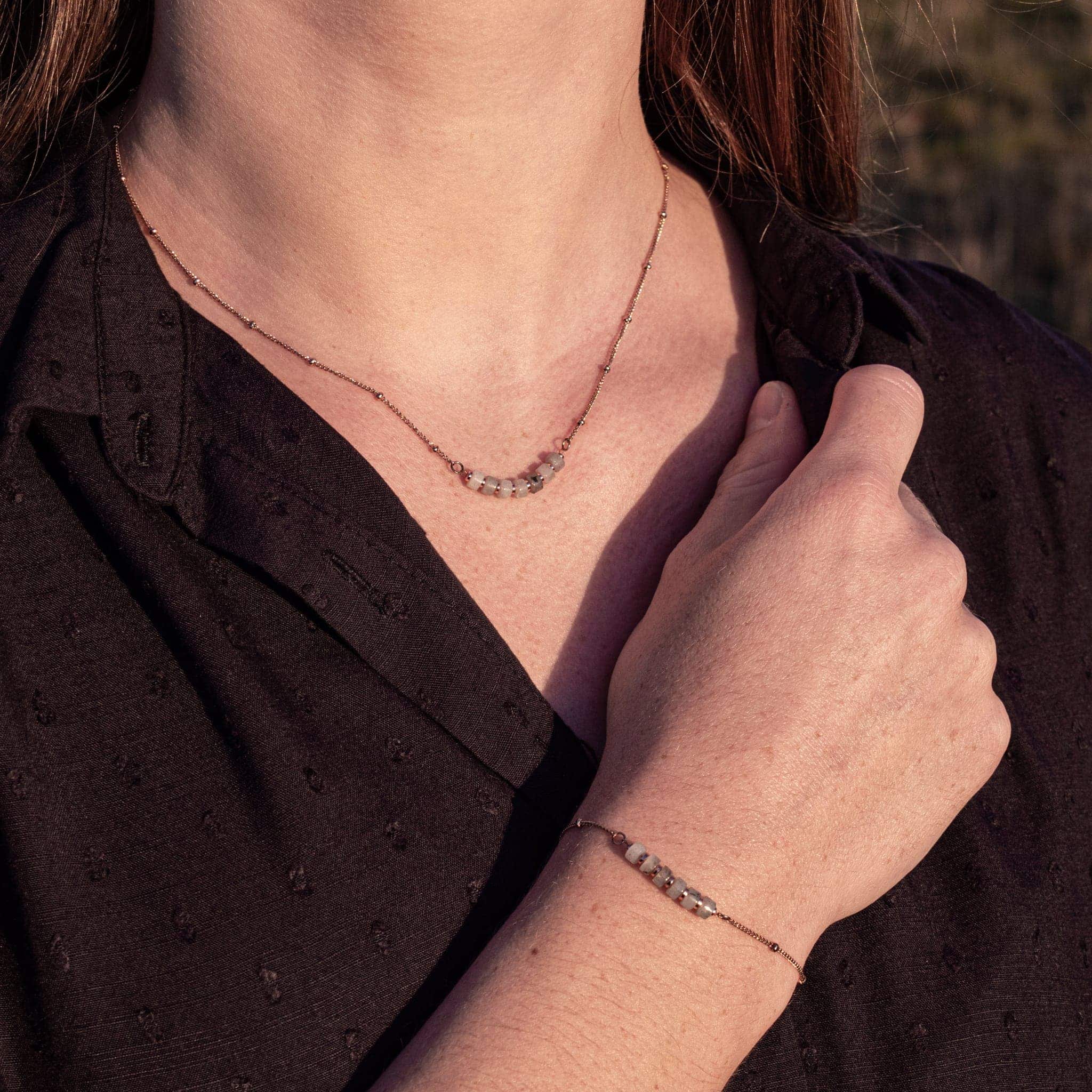 Bracelet PIANA en pierres Labradorite - SLOYA